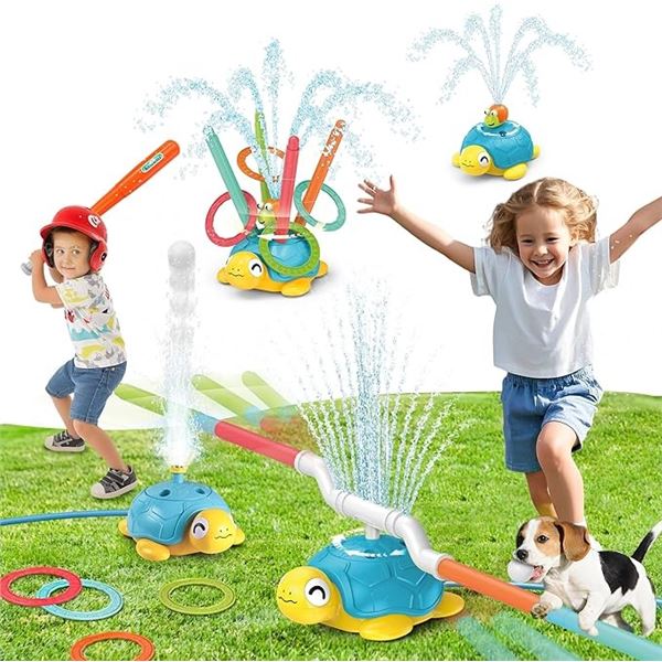 Turtle Water Sprinkler Toy for Outdoors - 4-in-1 Fun Water Spray Toy for Kids - New!