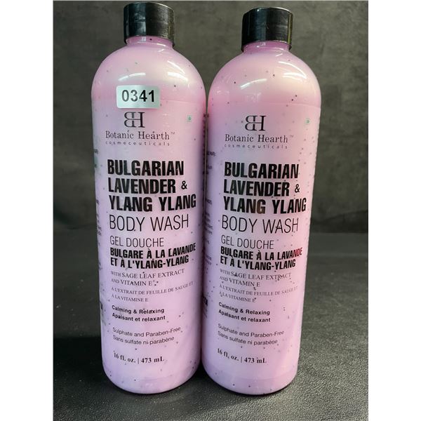 2 Bottles of Botanic Hearth Bulgarian Lavender & Ylang Ylang Body Wash (473ml) - New
