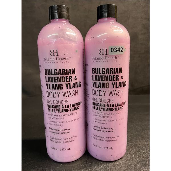 2 Bottles of Botanic Hearth Bulgarian Lavender & Ylang Ylang Body Wash (473ml) - New