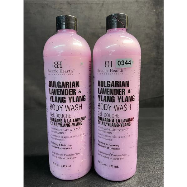 2 Bottles of Botanic Hearth Bulgarian Lavender & Ylang Ylang Body Wash (473ml) - New