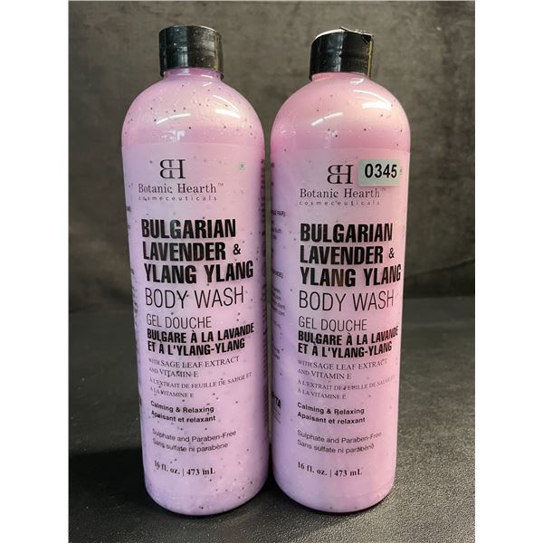 2 Bottles of Botanic Hearth Bulgarian Lavender & Ylang Ylang Body Wash (473ml) - New