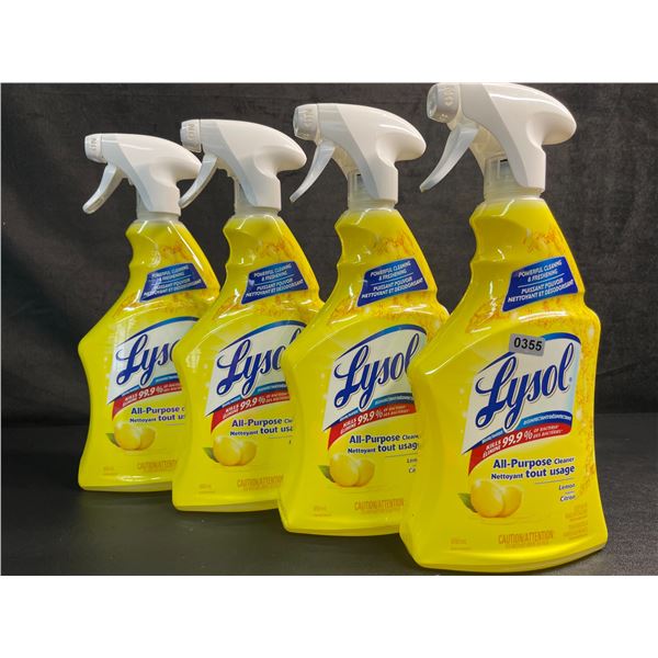 4 Bottles of Lysol All-Purpose Cleaner/Disinfectant (650ml) Lemon Scent - New