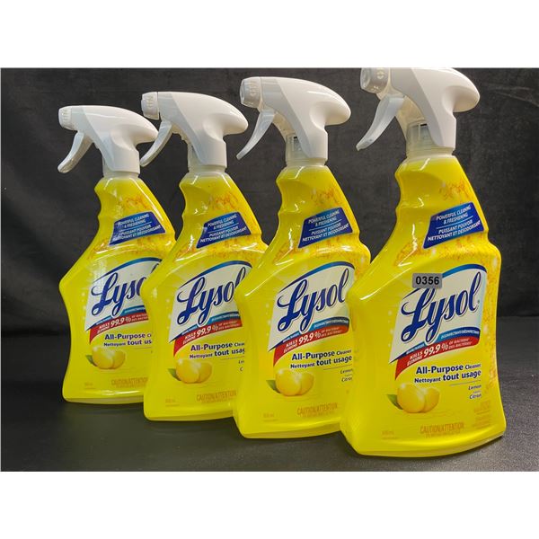 4 Bottles of Lysol All-Purpose Cleaner/Disinfectant (650ml) Lemon Scent - New