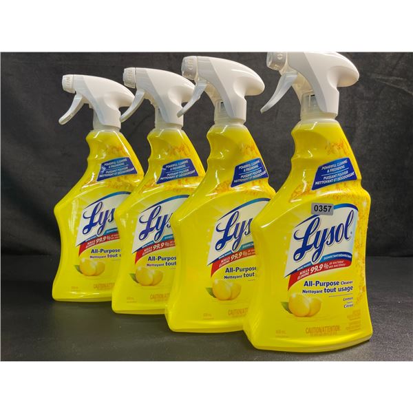 4 Bottles of Lysol All-Purpose Cleaner/Disinfectant (650ml) Lemon Scent - New