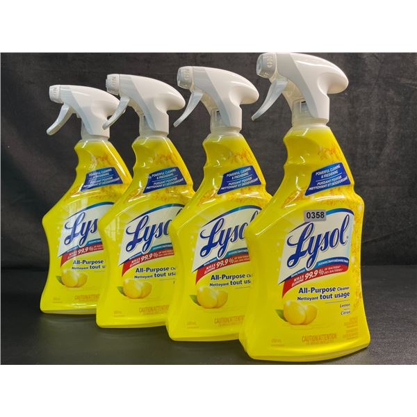 4 Bottles of Lysol All-Purpose Cleaner/Disinfectant (650ml) Lemon Scent - New