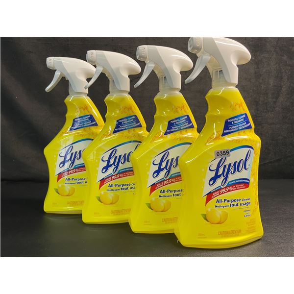4 Bottles of Lysol All-Purpose Cleaner/Disinfectant (650ml) Lemon Scent - New