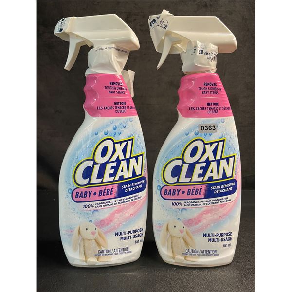 Lot of 2 OxiClean All-Purpose Baby Stain Remover Sprays (651ml) Fragrance-Free/Dye-Free - New