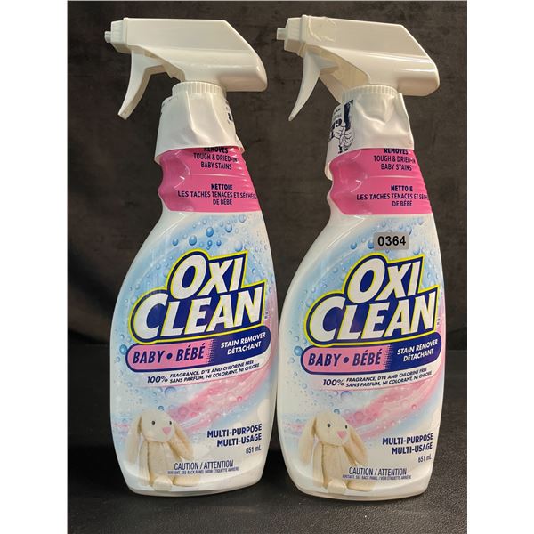 Lot of 2 OxiClean All-Purpose Baby Stain Remover Sprays (651ml) Fragrance-Free/Dye-Free - New