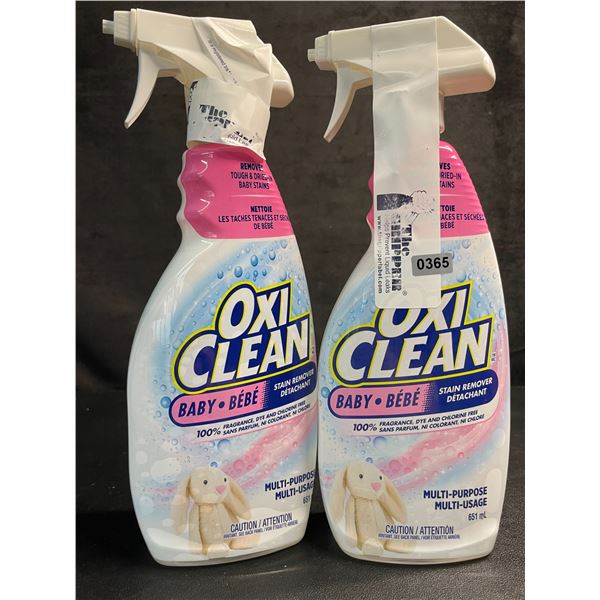Lot of 2 OxiClean All-Purpose Baby Stain Remover Sprays (651ml) Fragrance-Free/Dye-Free - New