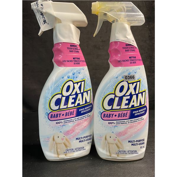 Lot of 2 OxiClean All-Purpose Baby Stain Remover Sprays (651ml) Fragrance-Free/Dye-Free - New