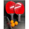 Image 2 : 1 Table Tennis Racket Set - 2 Rackets + Balls + Storage Bag Included - New