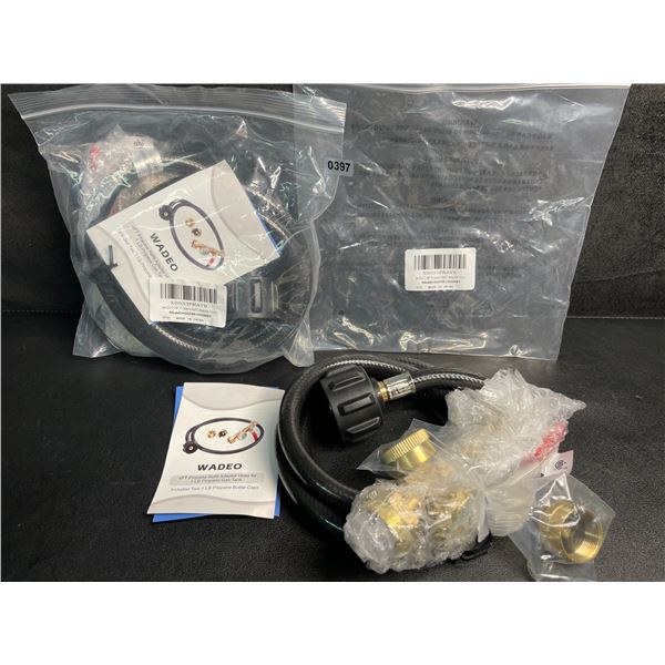 Lot of 2 Wadeo 4FT Propane Refill Adapter Hose Kits for 1LB Propane Gas Tanks - New
