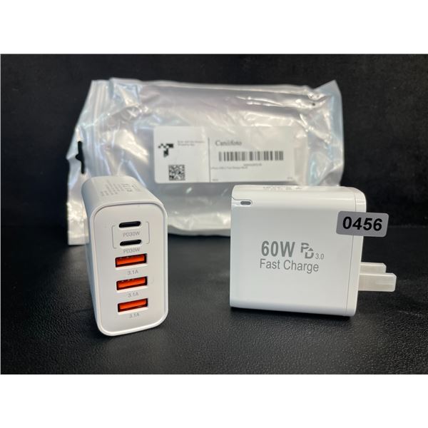 2-Pack of 60W 5-Port USB-C Fast Charger Blocks - New