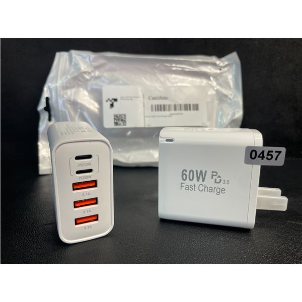 2-Pack of 60W 5-Port USB-C Fast Charger Blocks - New