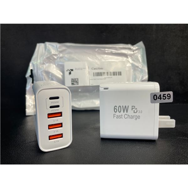 2-Pack of 60W 5-Port USB-C Fast Charger Blocks - New