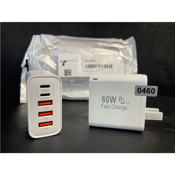 2-Pack of 60W 5-Port USB-C Fast Charger Blocks - New