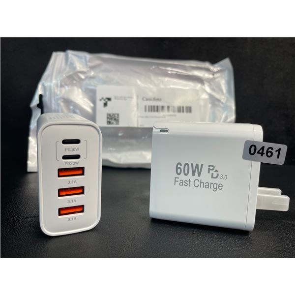 2-Pack of 60W 5-Port USB-C Fast Charger Blocks - New