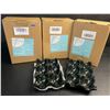 Image 3 : 3 Boxes of Porcelain Egg Crates (2 Per Box/6 Total) 6-Capacity Ceramic Egg Trays - Black - New