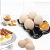 Image 5 : 3 Boxes of Porcelain Egg Crates (2 Per Box/6 Total) 6-Capacity Ceramic Egg Trays - Black - New