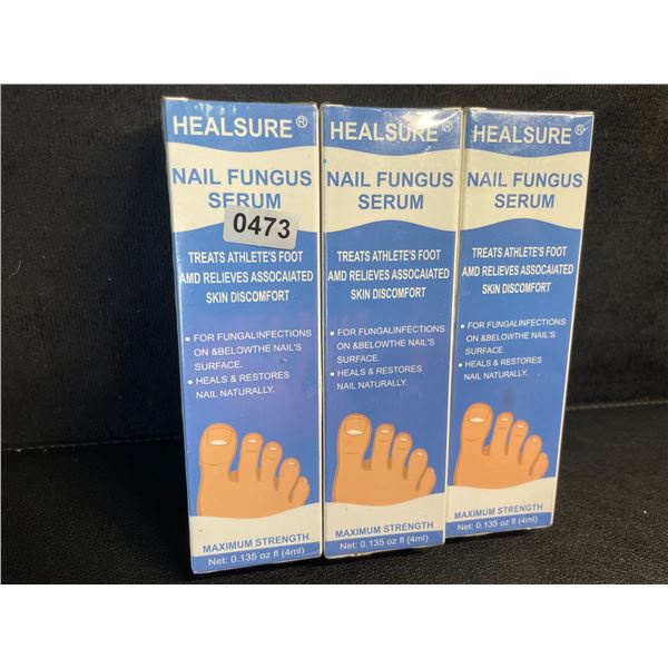 3 Healsure Nail Fungus Serums Max Strength (4ml) Treats Athlete's Foot/Nail Fungal Infections - New