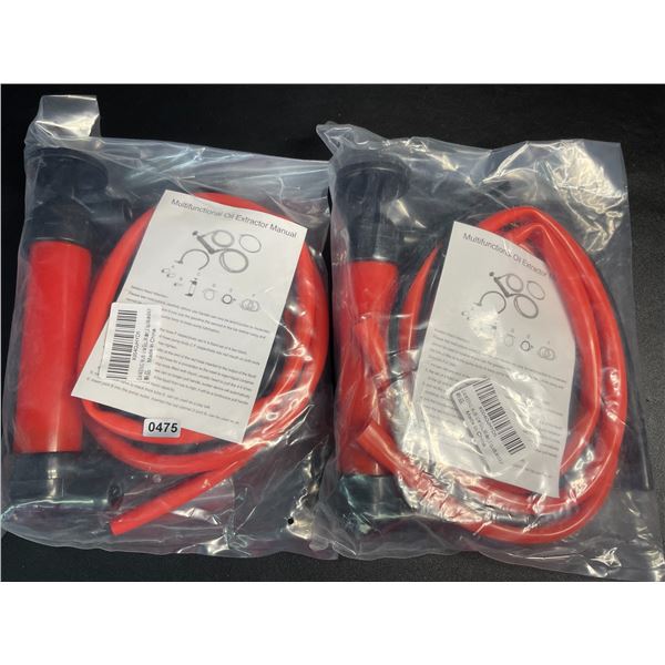 Lot of 2 Multifunctional Oil Extractor Pumps - Manual Oil-Syphon Pump Tools - New
