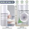 Image 4 : Lot of 2 White/Grey Boho Fabric Shower Curtains with Snap-In Removable Liner for Bathrooms - New