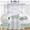 Image 6 : Lot of 2 White/Grey Boho Fabric Shower Curtains with Snap-In Removable Liner for Bathrooms - New