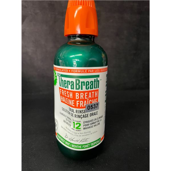 TheraBreath Fresh Breath Oral Rinse (473ml) Rainforest Mint - Fights Bad Breath - New