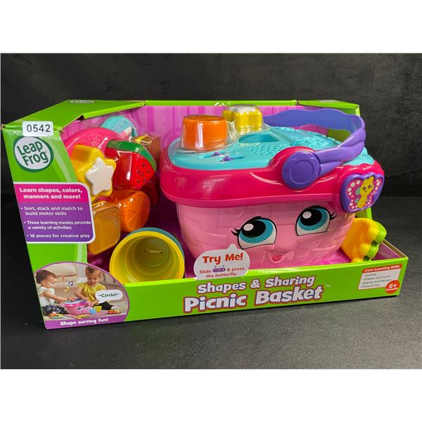 LeapFrog Shapes & Sharing Picnic Basket Toy Set - Learn Shapes/Colors/Sorting - New