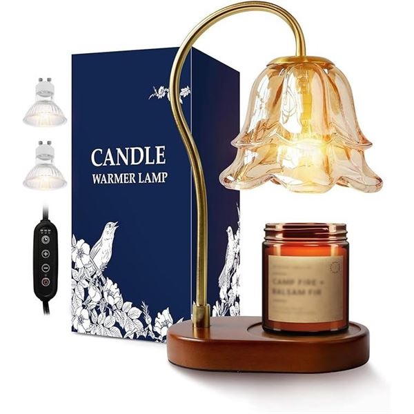 Anoredo Electric Candle Warmer Lamp with 2 Bulbs - Dimmable/Timer Wax Melting Lamp for Home - New!