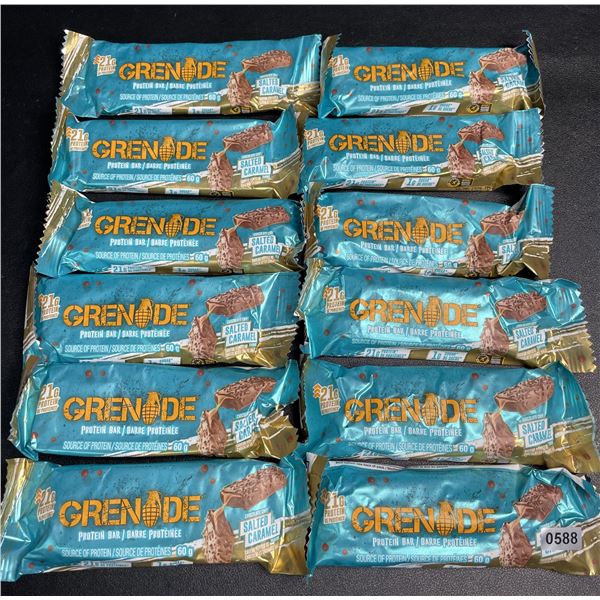 Lot of 12 Grenade Protein Bars (12 x 60g) Chocolate Chip Salted Caramel - New Sealed