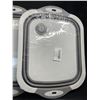 Image 3 : Lot of 2 Collapsible Multi-Function Cutting Boards with Built-In Strainer/Basket Function - New