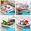 Image 5 : Lot of 2 Collapsible Multi-Function Cutting Boards with Built-In Strainer/Basket Function - New