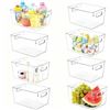 Image 1 : Box of 8PC Clear Large Plastic Storage Bins/Stackable Storage Containers for Organization - New