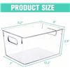 Image 2 : Box of 8PC Clear Large Plastic Storage Bins/Stackable Storage Containers for Organization - New