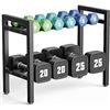 Image 1 : Josmimic 2-Tier Dumbbell Rack; 20-Inch Adjustable Spacing 400LB Capacity Weight Rack - New in Box