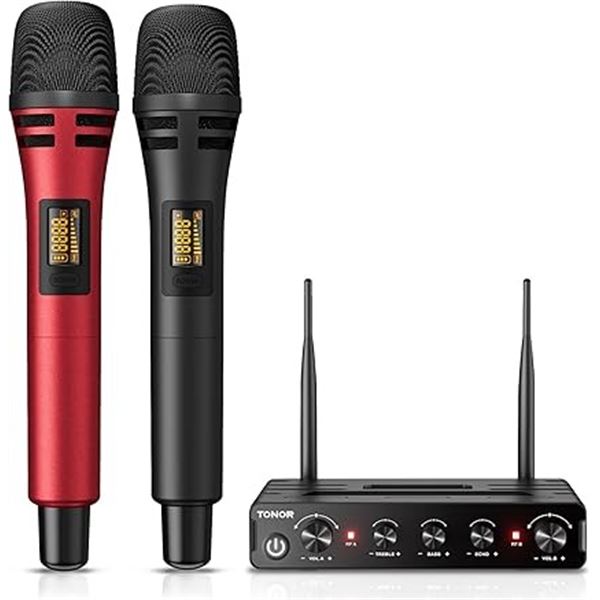 TONOR TW350 Professional Wireless Microphone/Karoke Microphones with Receiver - New