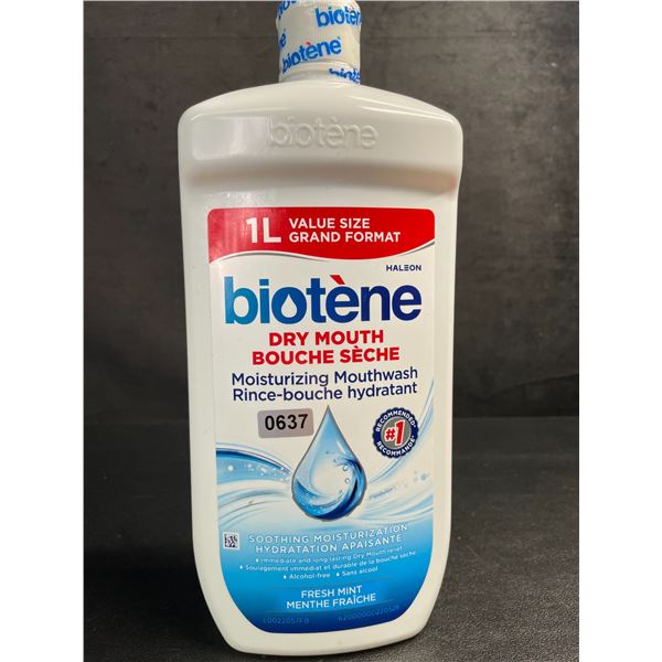 Biotene Dry Mouth Moisturizing Mouthwash (1L Bottle) Fresh Mint - New