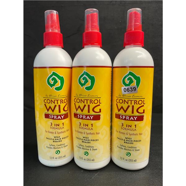 Lot of 3 African Essence Control Wig Spray (355ml) For Human & Synthetic Hair - New