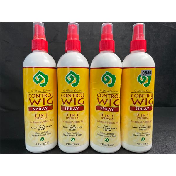 Lot of 4 African Essence Control Wig Spray (355ml) For Human & Synthetic Hair - New