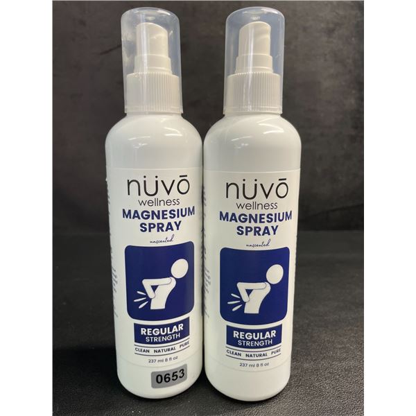 Lot of 2 Nuvo Wellness Magnesium Sprays (237ml) Regular Strength - New