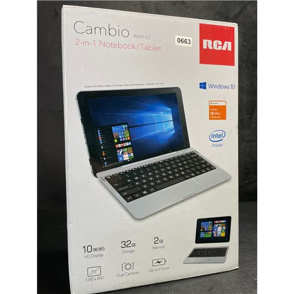 RCA Cambio 2-in-1 Notebook/Tablet (W101-CS) 10" HD Display, 32GB Storage (Silver) BRAND NEW!