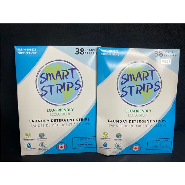 2 Packs of Smart Strips Laundry Detergent Strips (38 Loads) Fresh Breeze; Eco-Friendly - New