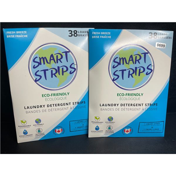 2 Packs of Smart Strips Laundry Detergent Strips (38 Loads) Fresh Breeze; Eco-Friendly - New