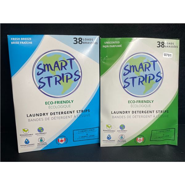 2 Packs of Smart Strips Laundry Detergent Strips (38 Loads) Fresh Breeze & Unscented - New