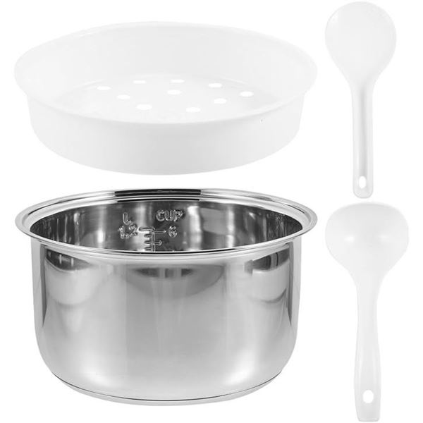 Stainless Steel Rice Cooker Inner Pot (3L Capacity) with Utensils - Brand New