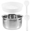 Image 1 : Stainless Steel Rice Cooker Inner Pot (3L Capacity) with Utensils - Brand New