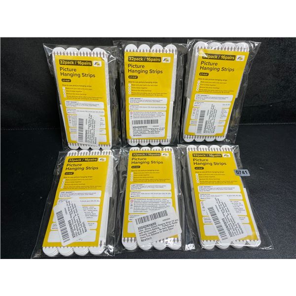 6 Packs of Picture Hanging Strips (32PCS Each) 2.7" x 0.6" Size - New
