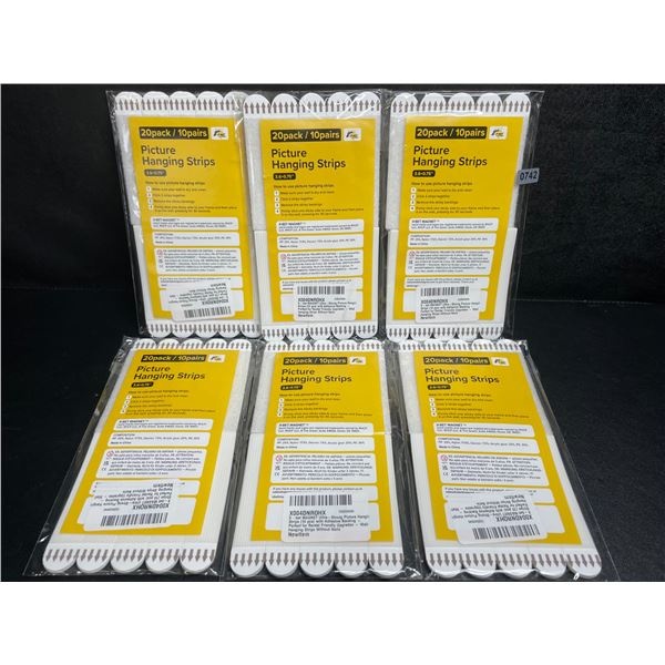 6 Packs of Picture Hanging Strips (20PCS Each) 3.6" x 0.75" Size - New