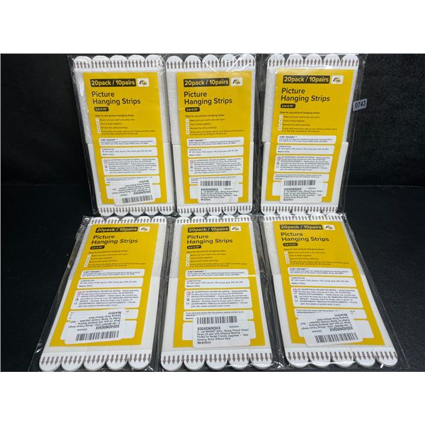 6 Packs of Picture Hanging Strips (20PCS Each) 3.6" x 0.75" Size - New